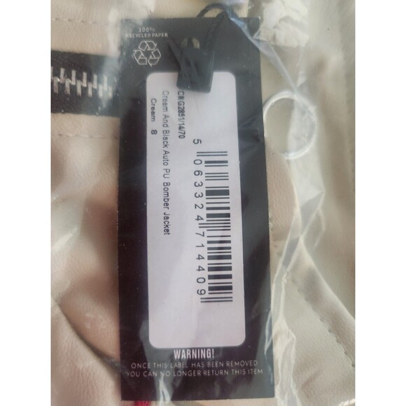 **NWT**Pretty Little Thing Oversized Slogan Racer Auto Bomber Jacket-Size 4 (US) - Picture 6 of 9